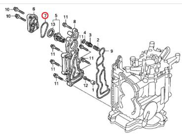 Preview: Thermostatdeckel Dichtung Honda BF8 bis BF100 / 8 bis 100 PS 19317-ZW9-000